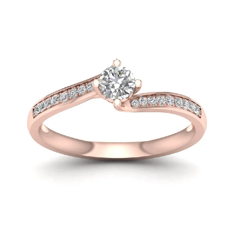 De Couer 1/3ct TDW Diamond Bypass Engagement Ring - Pink