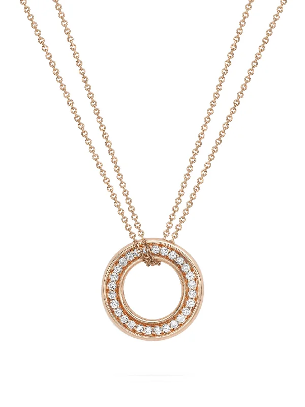 Roulette Medium Rose Gold Diamond Pendant