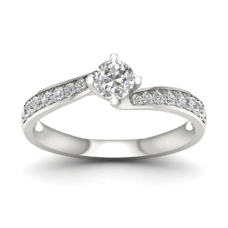 De Couer 1/2ct TDW Diamond Bypass Engagement Ring - White