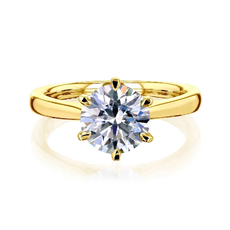 Kobelli Grown Certified 14k Solid Gold 2ct Taper Solitaire Lab Diamond Engagement Ring (EF, VS)