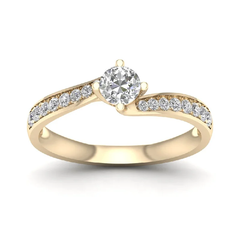 De Couer 1/2ct TDW Diamond Bypass Engagement Ring - Yellow