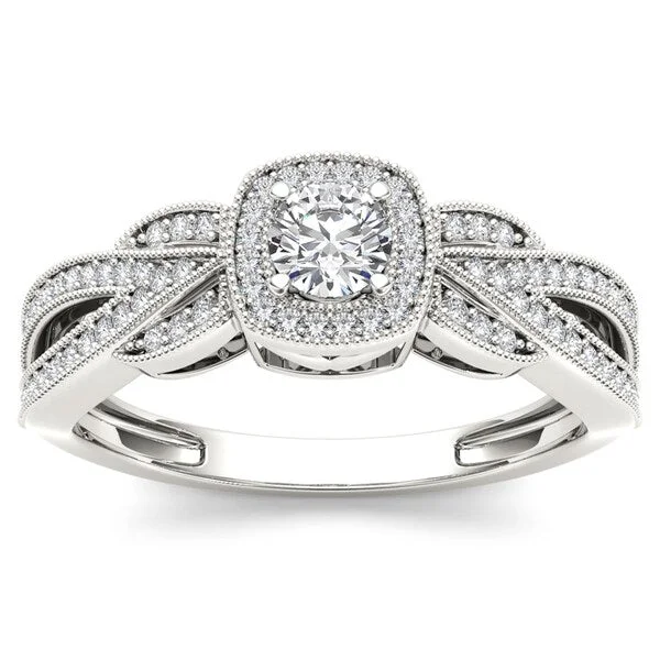 De Couer 10k White Gold 2/5ct TDW Diamond Engagement Ring