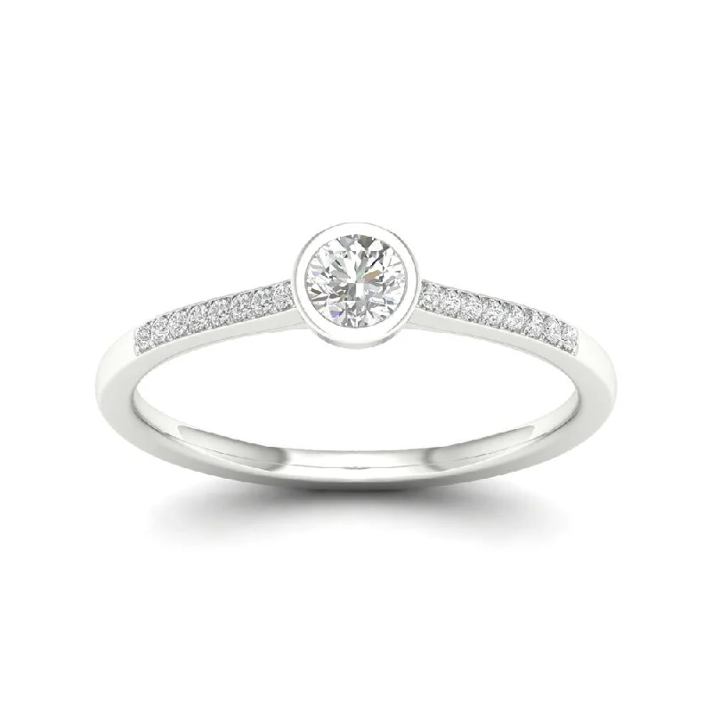 De Couer 10k Gold 1/5Ct TDW Diamond Classic Engagement Ring - Yellow