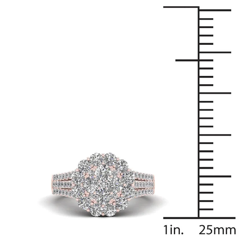 De Couer 1 3/4ct TDW Diamond Halo Engagement Ring - Pink