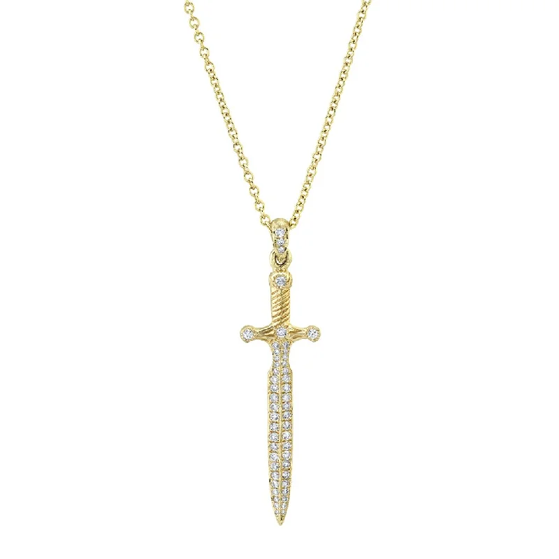 Pavé Diamond Unity Sword Pendant