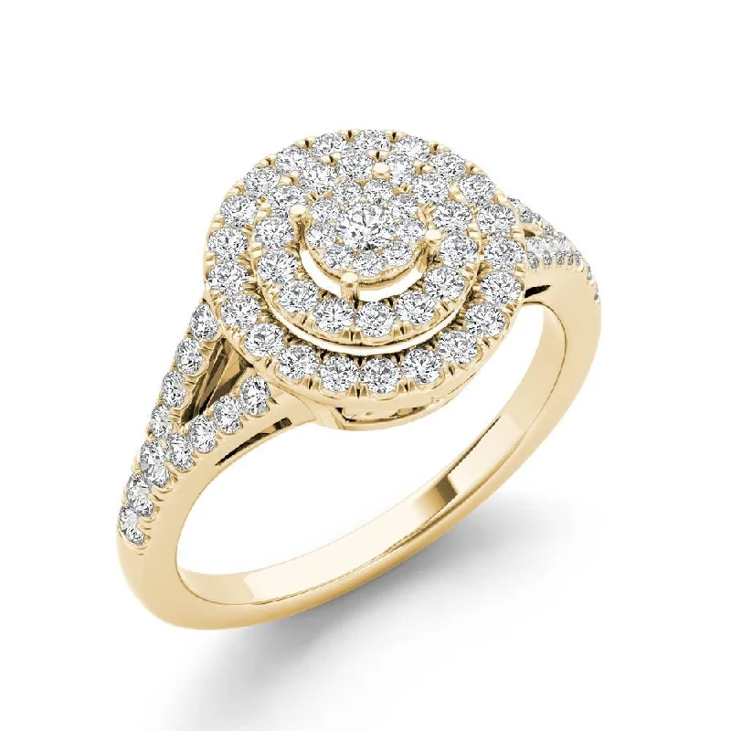 De Couer 3/4ct TDW Diamond Cluster Engagement Ring - Yellow