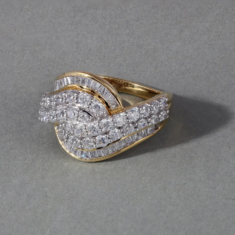 2ct TDW Diamond Bypass Engagement Ring in 10k Yellow Gold