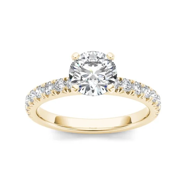 De Couer 14k Yellow Gold 1 1/2ct TDW Diamond Classic Engagement Ring