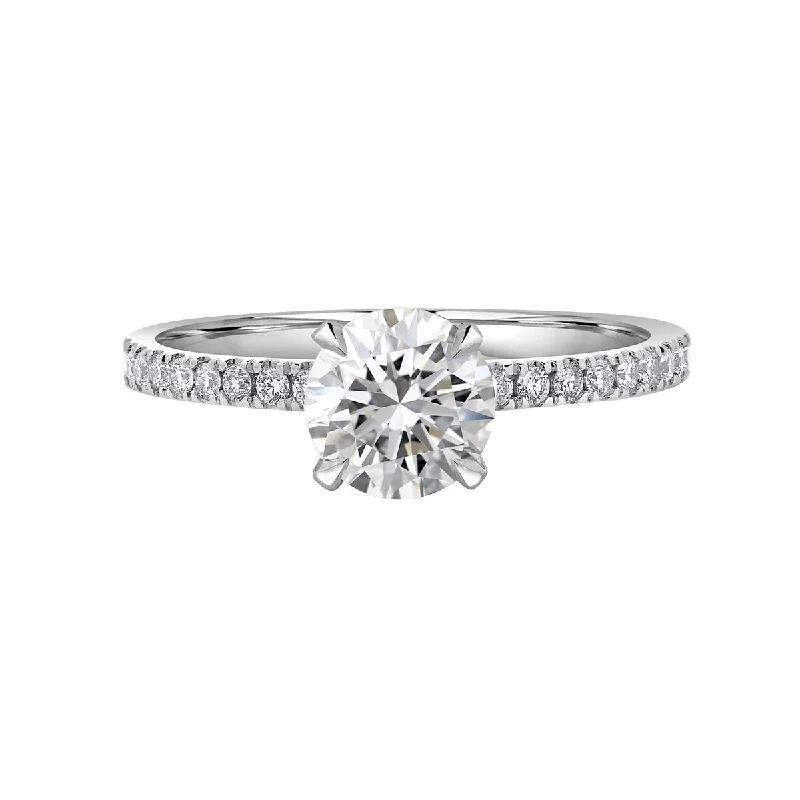 Auriya Lab Grown 1 1/3 ct Round-cut Hidden Halo Diamond Engagement Ring in 14k Gold Certified (H-I, VS1-VS2)