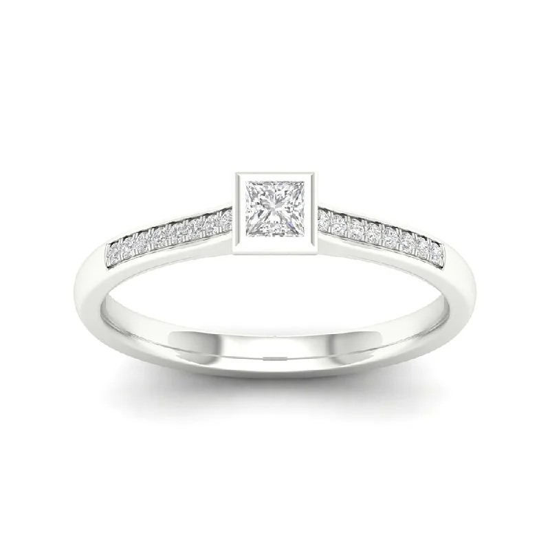 De Couer 10k Gold 1/4ct TDW Diamond Classic Engagement Ring