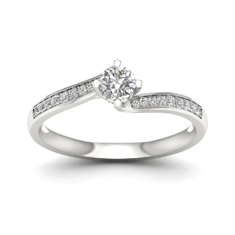 De Couer 1/3ct TDW Diamond Bypass Engagement Ring - White