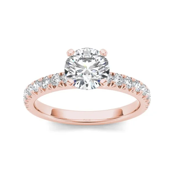 De Couer 14k Rose Gold 1 1/2ct TDW Diamond Solitaire Engagement Ring - Pink