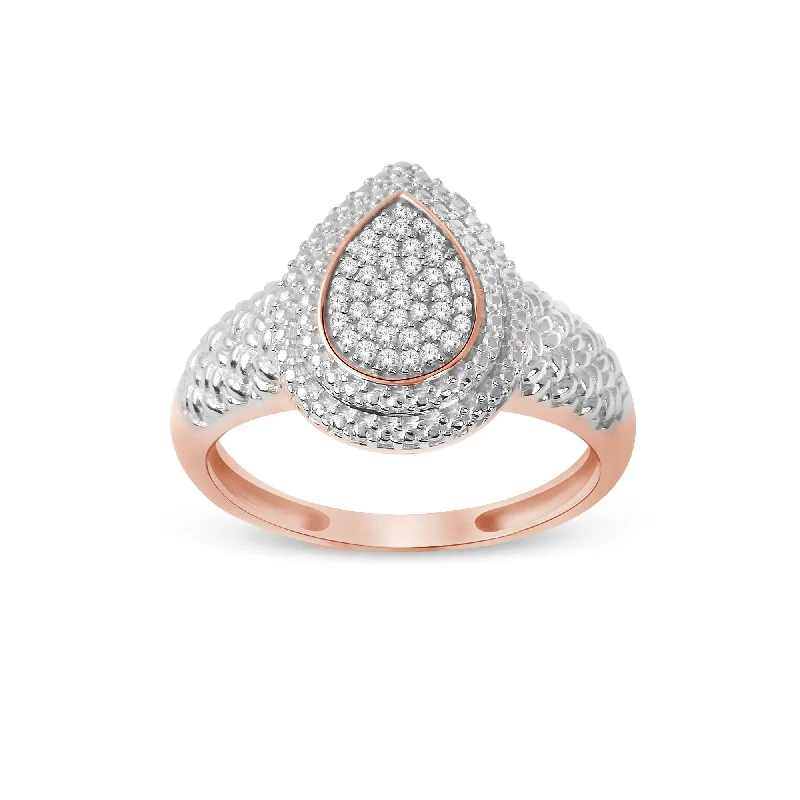 De Couer 1/10ct TDW Diamond Engagement Ring in 10k Rose Gold - Pink