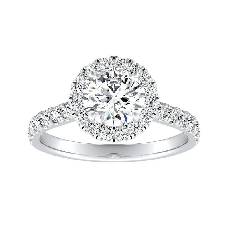 Auriya 14k Gold Classic 1 carat TW Round Halo Diamond Engagement Ring (G-H, VS1-VS2)