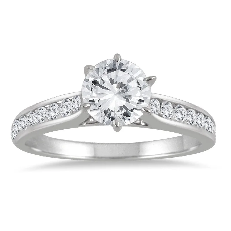 Certified 1 Carat TW Diamond Engagement Ring in 14K White Gold (J-K Color, I2-I3 Clarity)