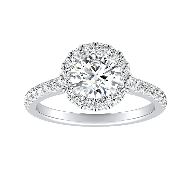 Auriya 14k Gold Classic 9/10cttw TDW Round Halo Diamond Engagement Ring (G-H, VS1-VS2)