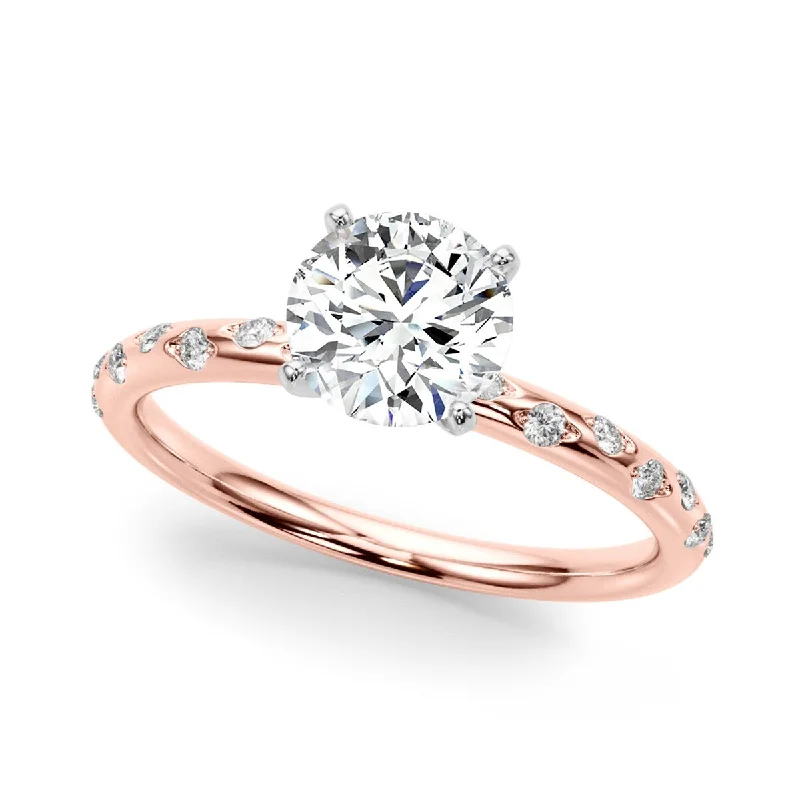 Auriya 14k Rose Gold Lab Grown Round Diamond Engagement Ring 0.50 to 5.00 ct. tw. (F-G VS)