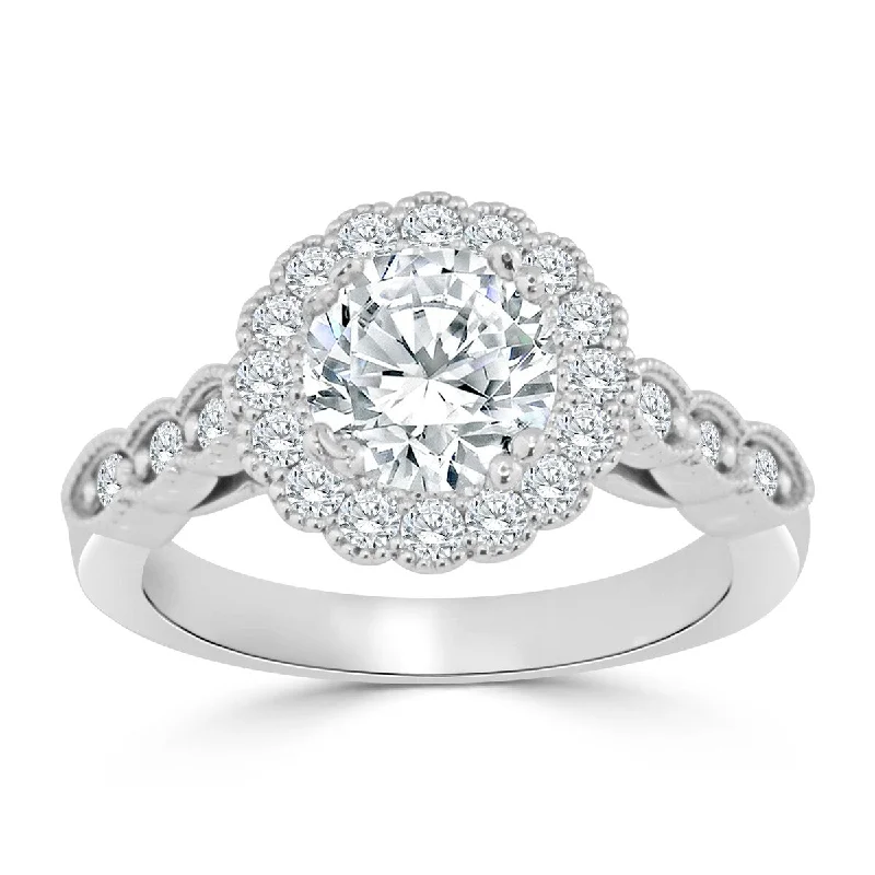 Auriya 14k Gold 1 1/2ctw Vintage Round Halo Diamond Engagement Ring (H-I, I1-I2)