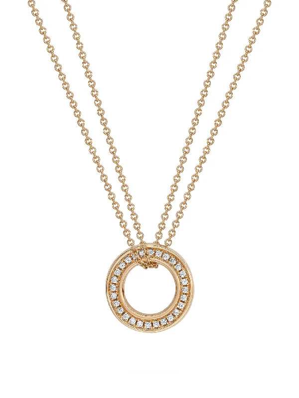 Roulette Small Rose Gold Diamond Pendant