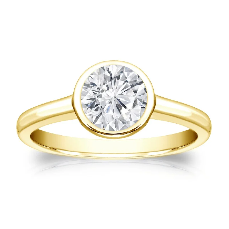 Auriya 14k Gold 3/4 carat TW Bezel-set Solitaire Diamond Engagement Ring (H-I, VS1-VS2)