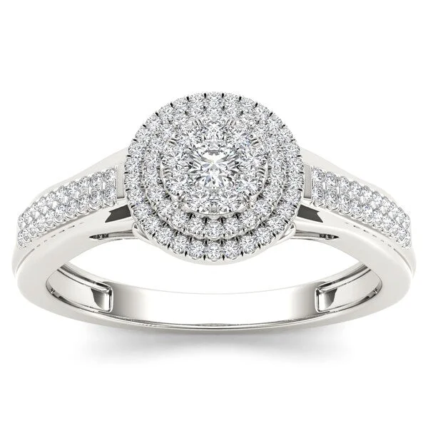 De Couer 10k White Gold 1/3ct TDW Diamond Composite Engagement Ring