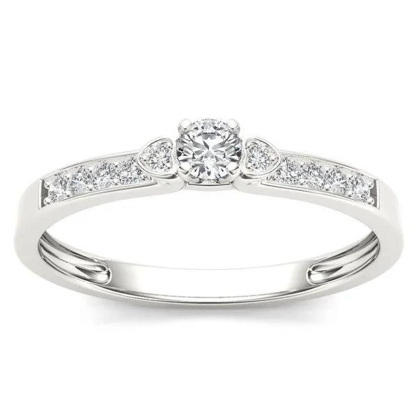 De Couer 10k White Gold 1/5ct TDW Diamond Classic Engagement Ring