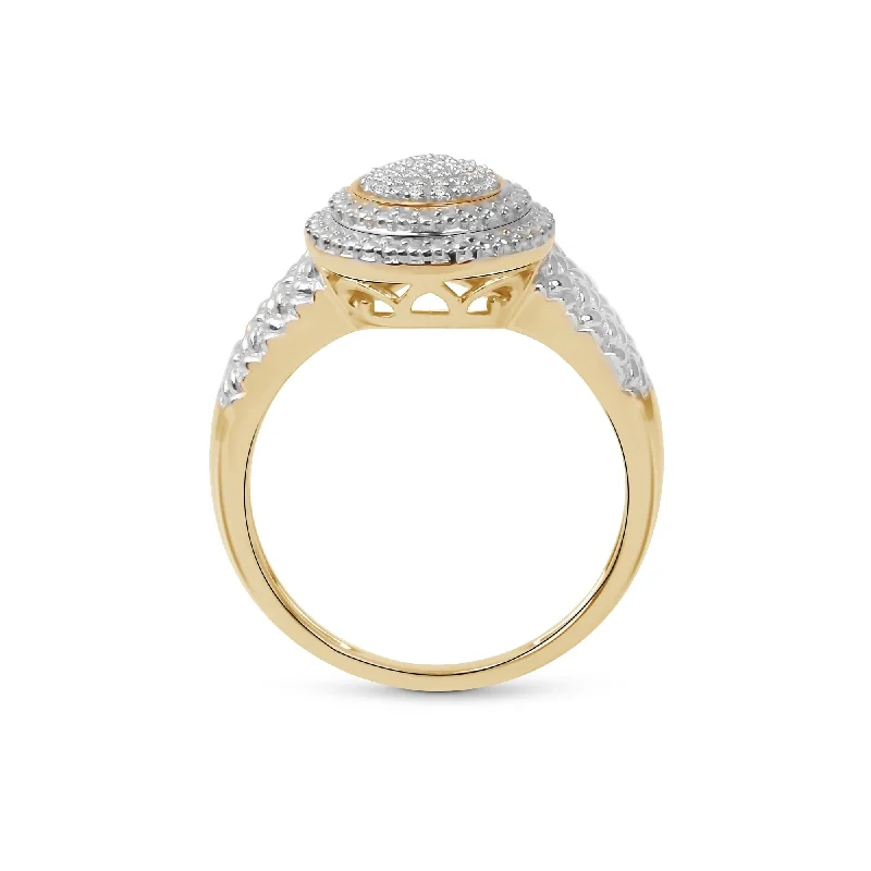 De Couer 1/10ct TDW Diamond Engagement Ring in 10k Yellow Gold