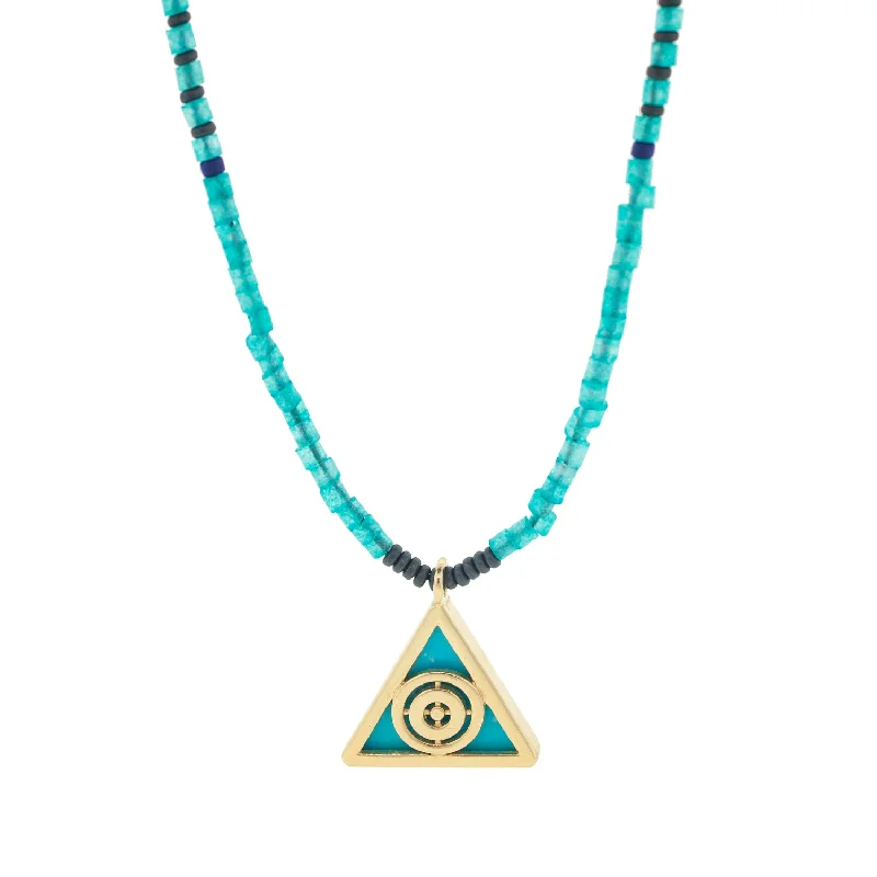 Light of the Majestic Turquoise Pendant Beaded Necklace