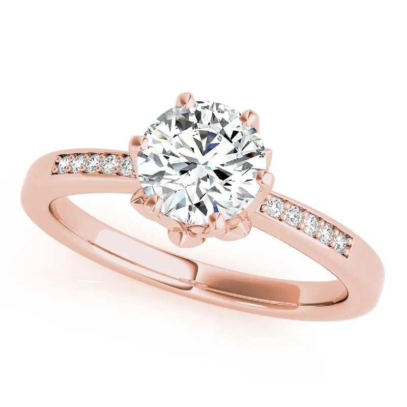 Auriya 14k Rose Gold Lab Grown Round Diamond Engagement Ring 0.50 to 5.00 ct. tw. (F-G VS)