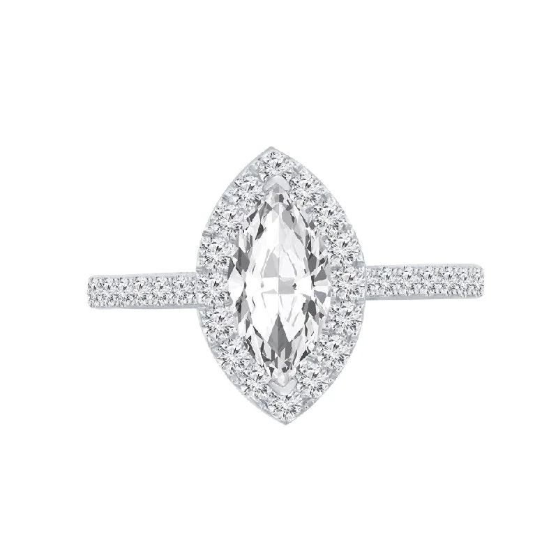 Auriya 14k Gold 1 1/3ctw Marquise Halo Diamond Engagement Ring (H-I, SI1-SI2)