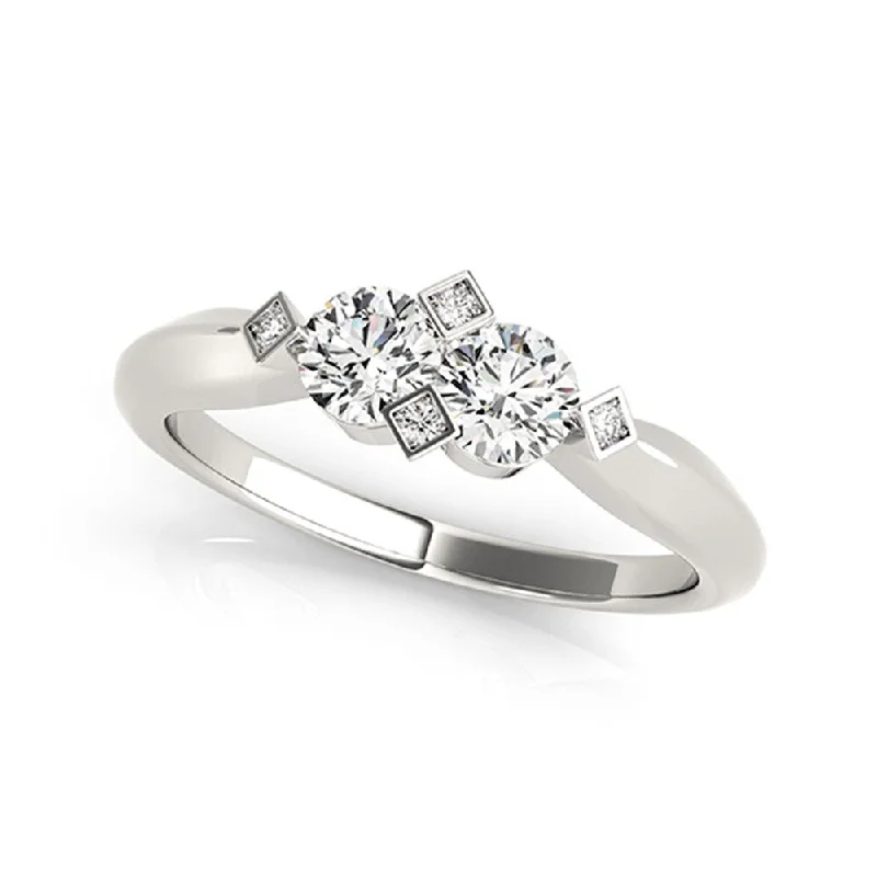 Auriya Modern 1/4ct TDW Round 2-Stone Diamond Engagement Ring 14k White Gold (H-I, SI1-SI2)