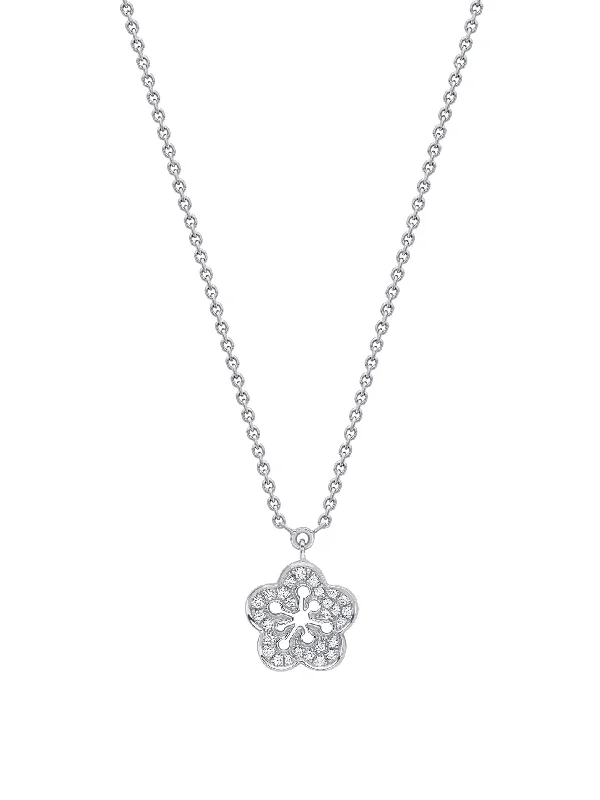 Blossom Mini White Gold Diamond Pendant