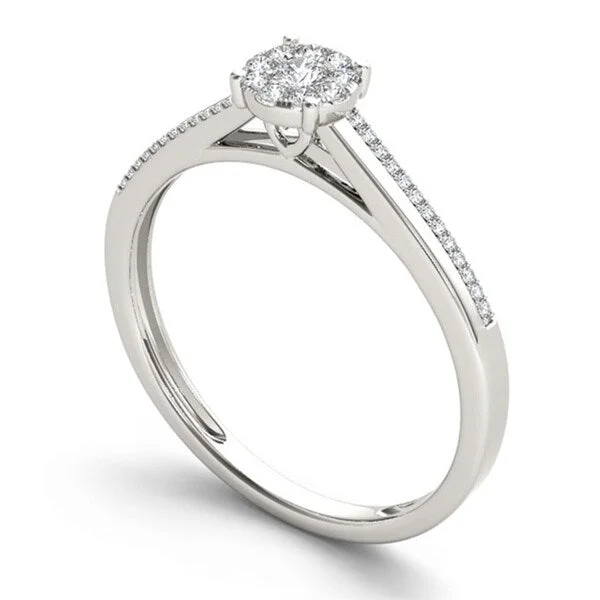 De Couer 10k Gold 1/6ct TDW Diamond Composite Engagement Ring