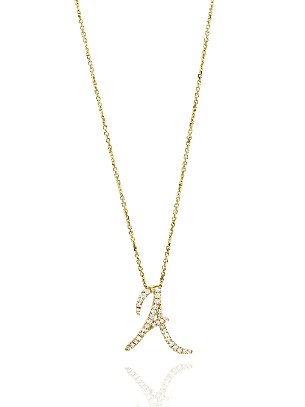 Love Letter Diamond Yellow Gold Pendant