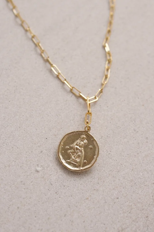 Paperclip Chain Zodiac Necklace