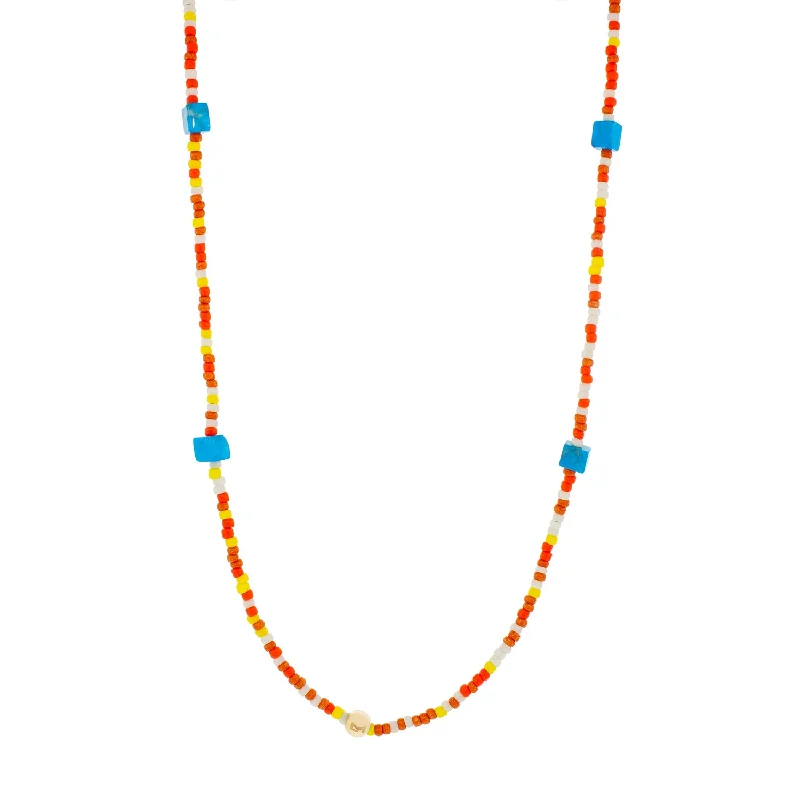 Height of Summer Logo Ball Orange Beaded Necklace