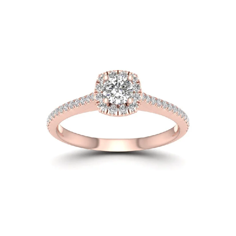 De Couer 5/8ct TDW Diamond Halo Engagement Ring