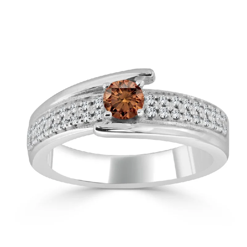 Auriya Contemporary 1/2ctw Brown Diamond Engagement Ring 14k Gold (H-I, I1-I2)