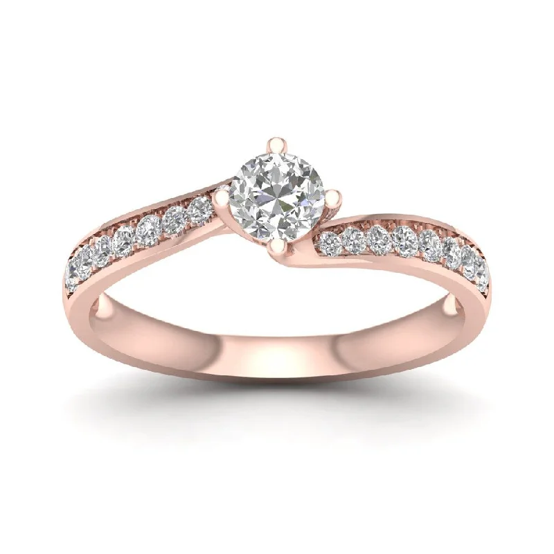 De Couer 1/2ct TDW Diamond Bypass Engagement Ring - Pink