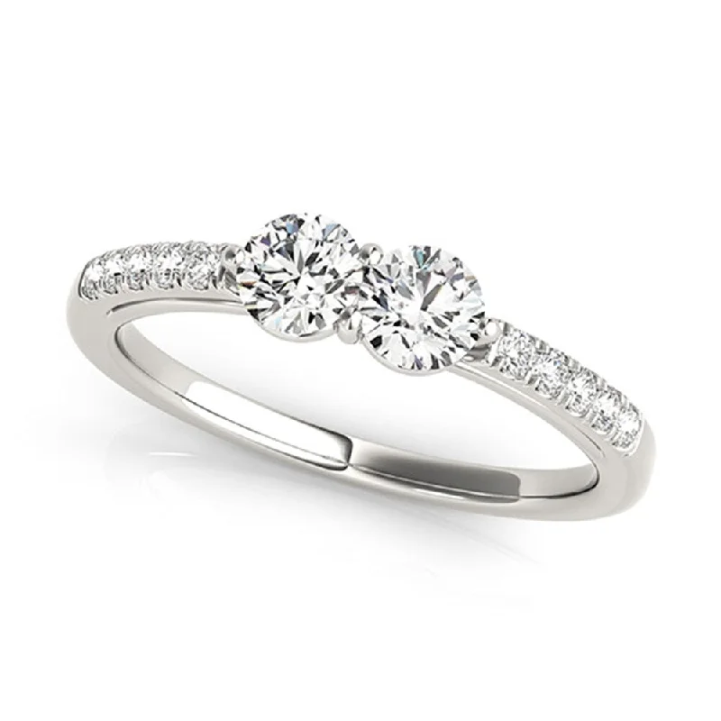 Auriya 14k White Gold 3/4 carat TW 2-Stone Diamond Engagement Ring (H-I, SI1-SI2)