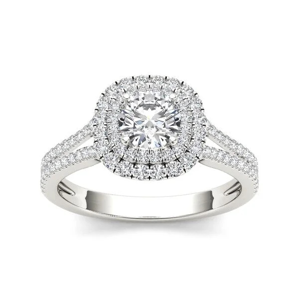 De Couer 14k Gold 1 1/6ct TDW Diamond Engagement Ring - White H-I