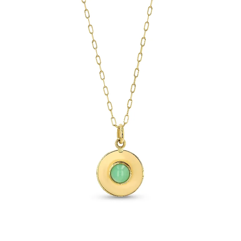 Light Disc Necklace - Chyrsoprase