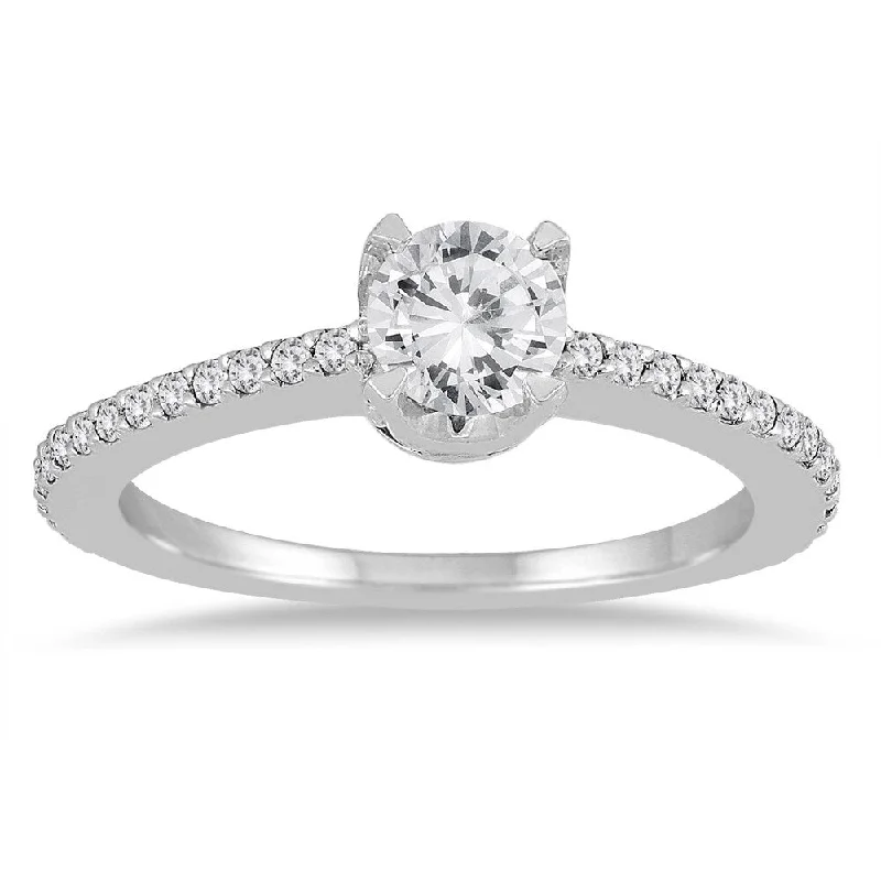 3/4 Carat Diamond Engagement Ring in 10K White Gold