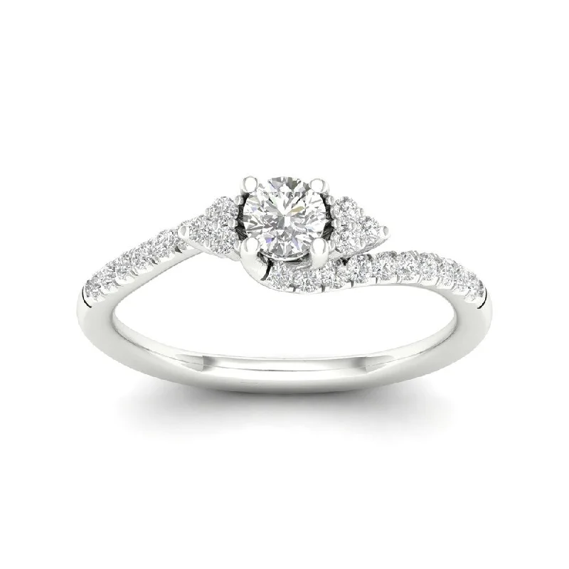 De Couer 14k Gold 1/2Ct TDW Diamond Bypass Engagement Ring