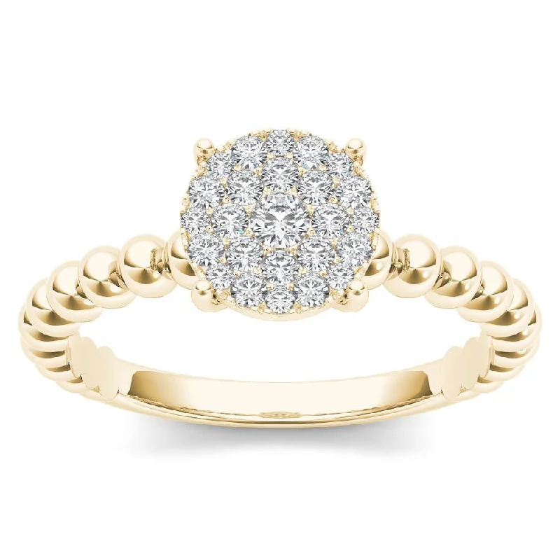 De Couer 14K Yellow Gold 1/5ct TDW Diamond Composite Engagement Ring