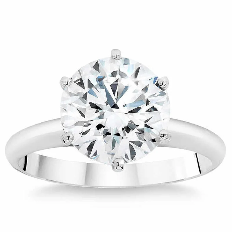 Certified E/VS1 4.34Ct Diamond Solitiaire Platinum Engagement Ring Lab Grown