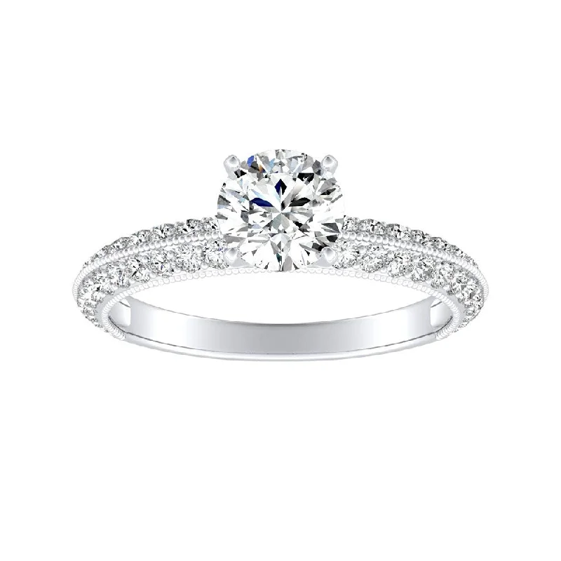 Auriya 14k Gold Vintage Milgrain 9/10ctw Round Diamond Engagement Ring (G-H, VS1-VS2)