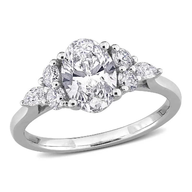 Created Forever 1 5/8ct TW Multi-Shaped Lab-Grown Diamond Engagement Ring in 14k White Gold