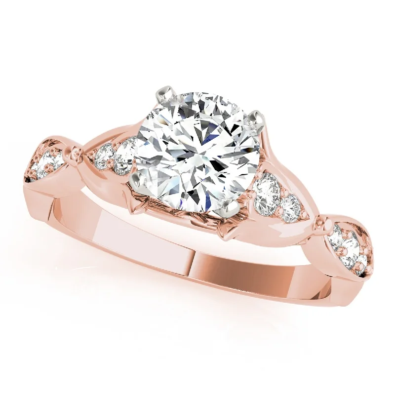 Auriya 14k Rose Gold Lab Grown Round Diamond Engagement Ring 0.50 to 5.00 ct. tw. (F-G VS)