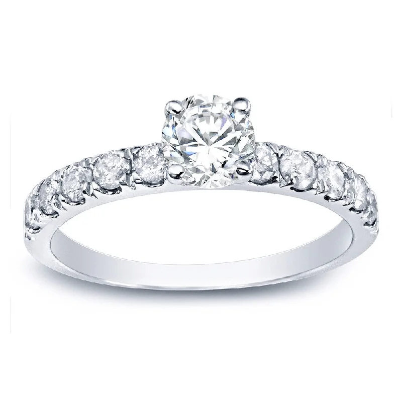 Auriya Platinum 1ct TDW Round Diamond Solitaire Engagement Ring (G-H, I1-I2)